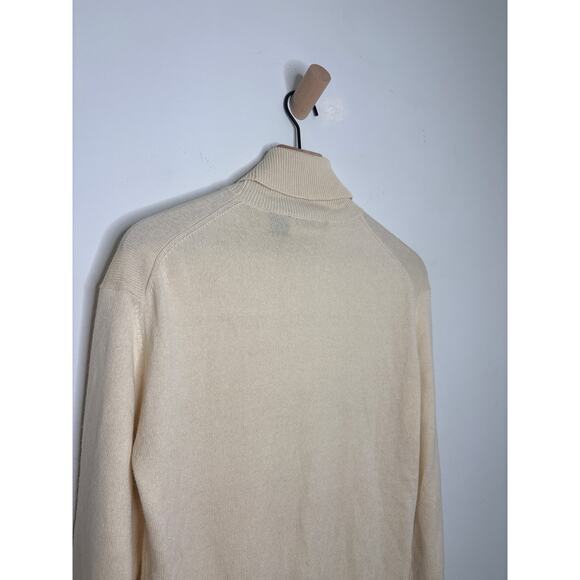 Moda International Silk Cashmere Turtleneck Sweater Size XS Cream Minimalist - Picture 7 of 8